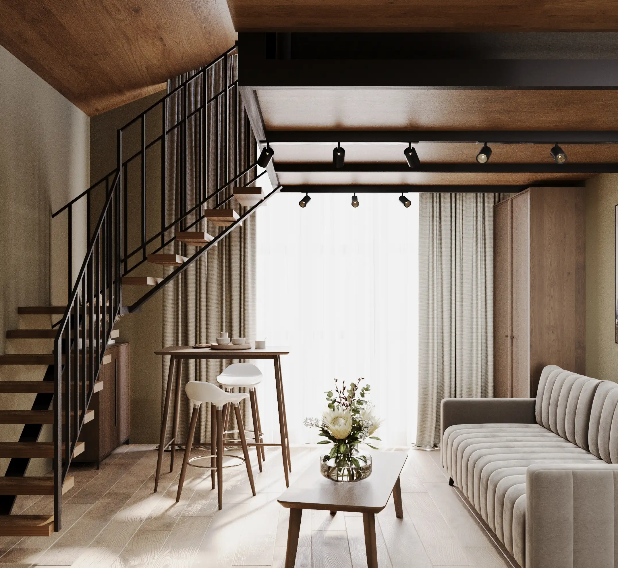 Четырехместный двухуровневый Дуплекс с балконом