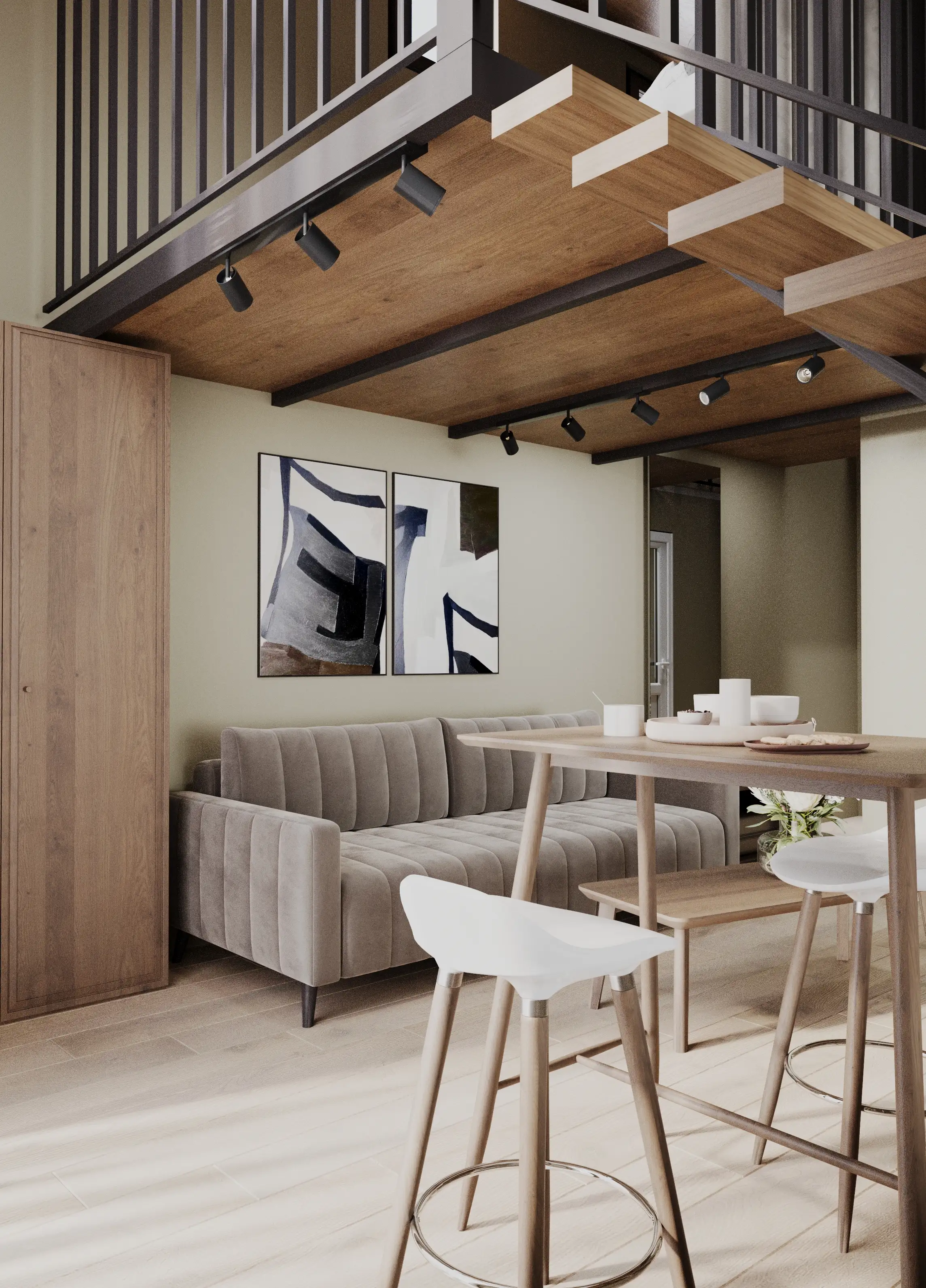 Четырехместный двухуровневый Дуплекс с балконом