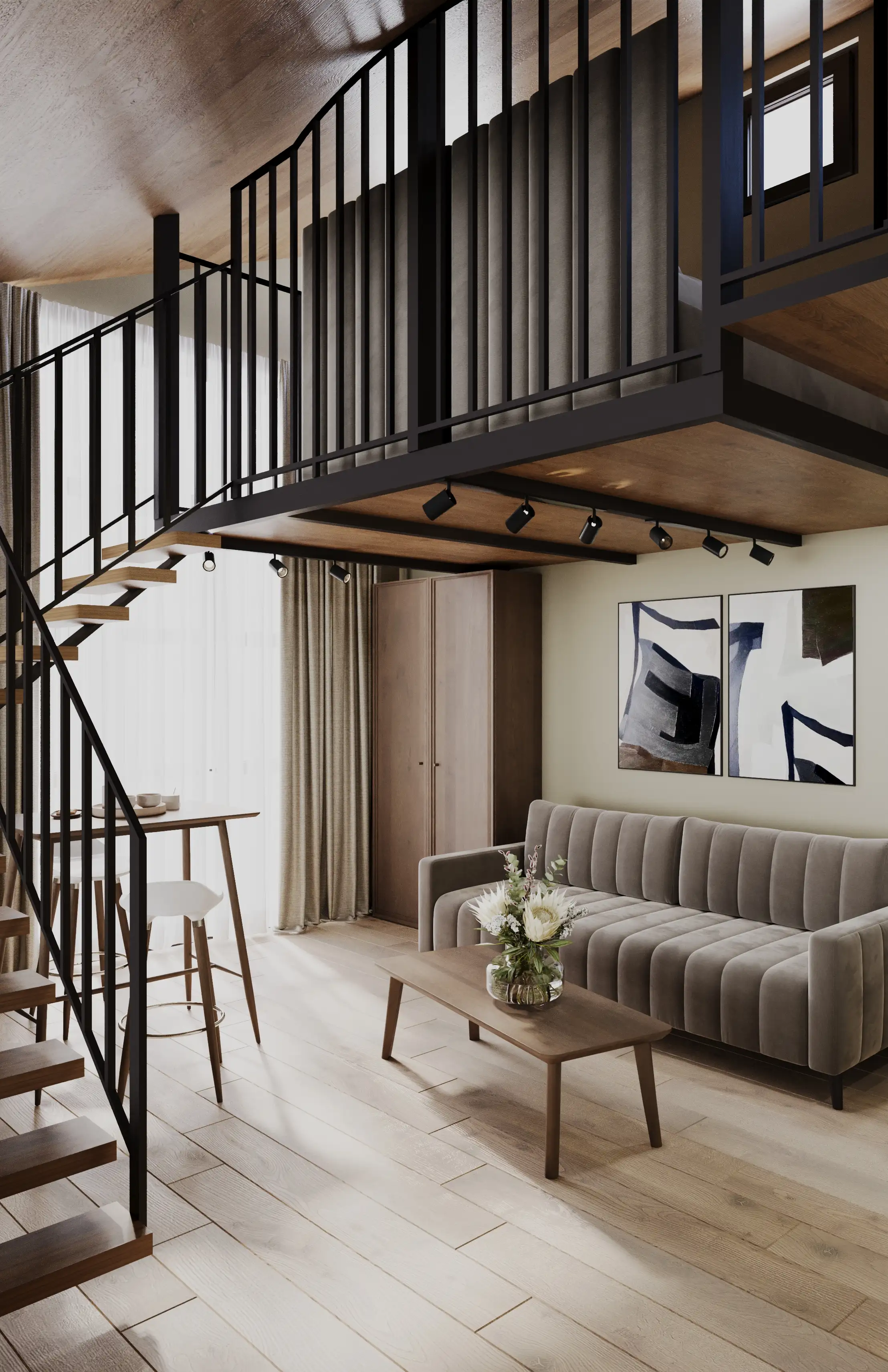 Четырехместный двухуровневый Дуплекс с балконом