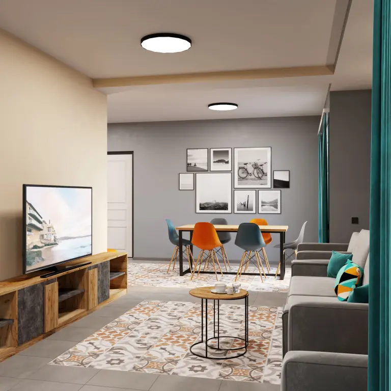 Трехкомнатный Apartment с кухней с 4 балконами