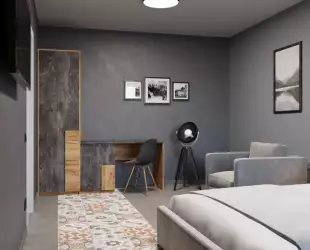 Трехкомнатный Apartment с кухней с 4 балконами
