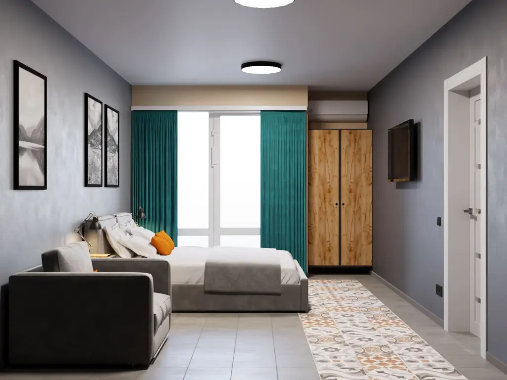 Трехкомнатный Apartment с кухней с 4 балконами